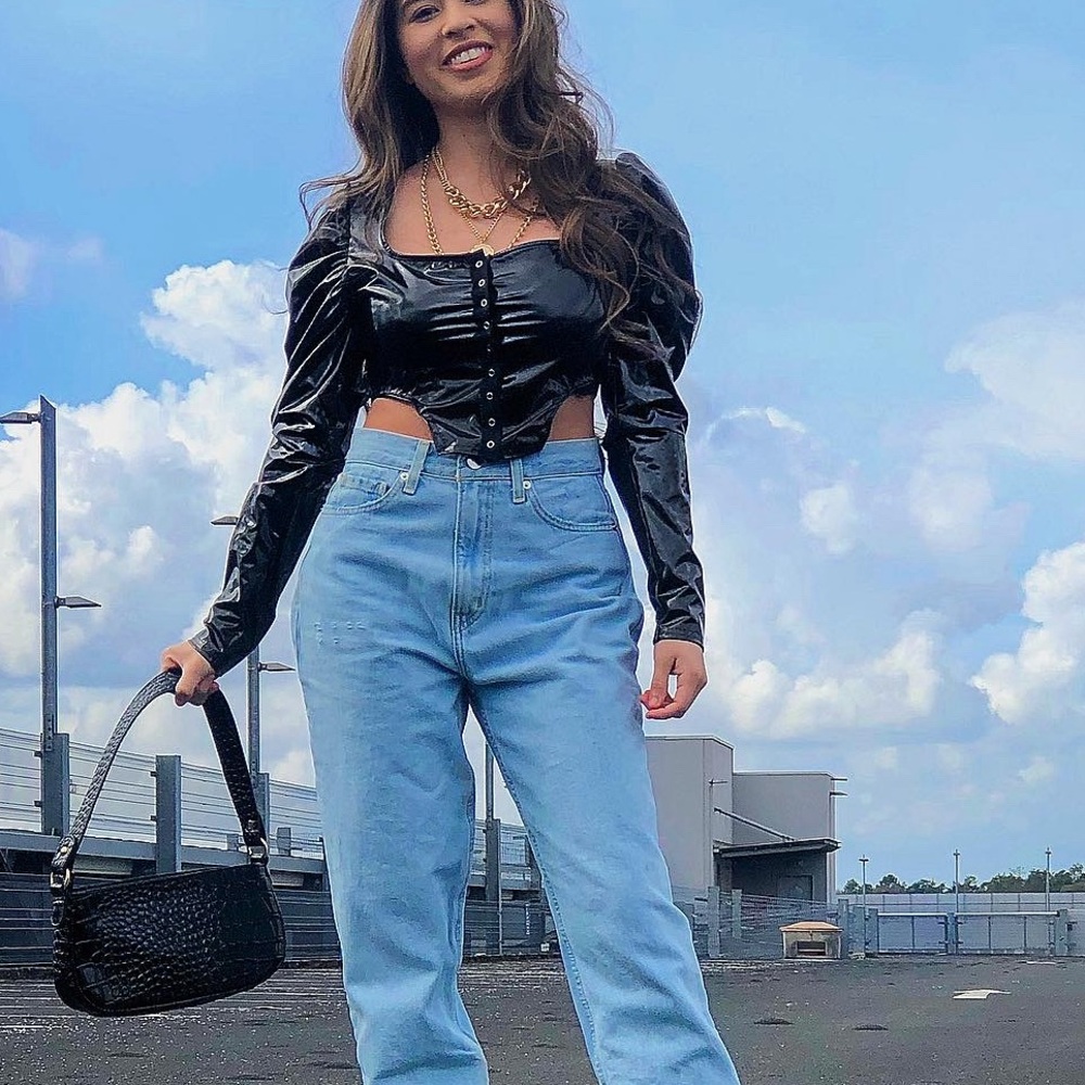 Leather crop top